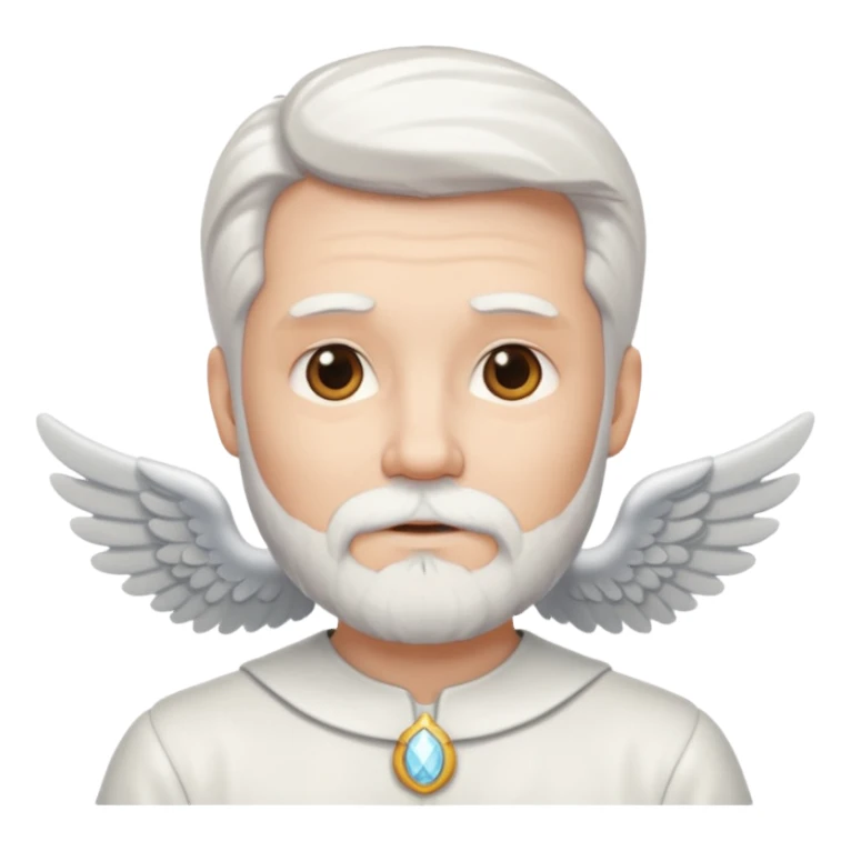 angel white hair and white beard sticker
