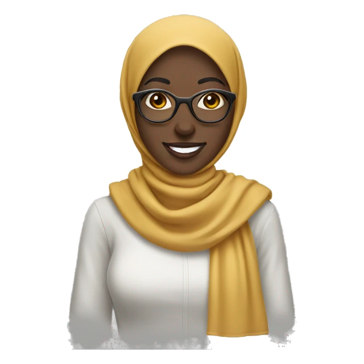 African smiling woman hijab shades  sticker