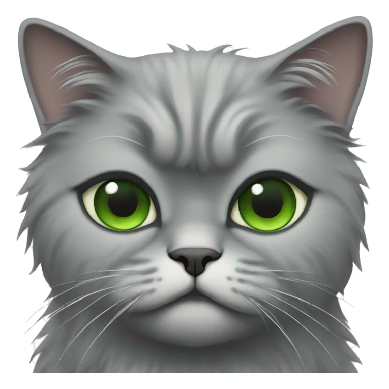 Gray Persian cat with squished face and green eyes sticker