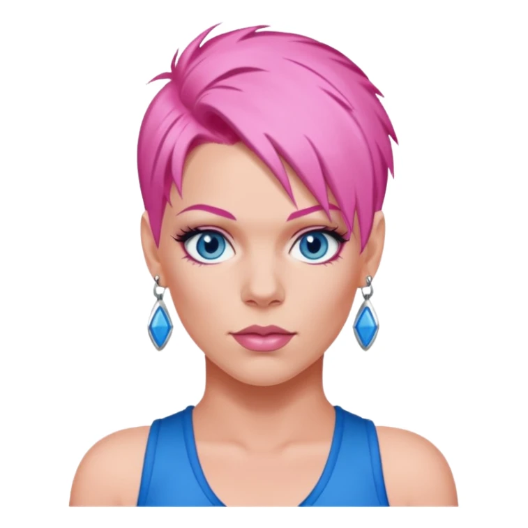 P!nk Singer with pink hair, blue eyes sticker