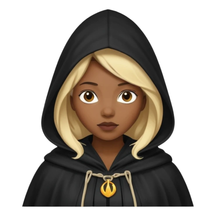 Hooded blonde black woman sticker