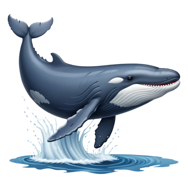 Humpback whale breaching out of the water sticker