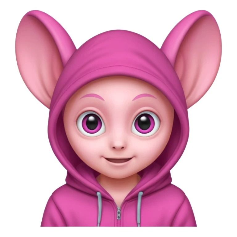 Aliens Pink, hoodie, cute big eyes, big ears sticker