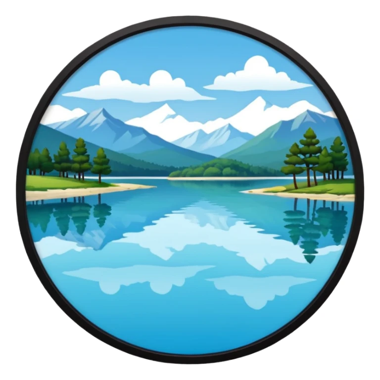 Lake in indian style with no house  sticker