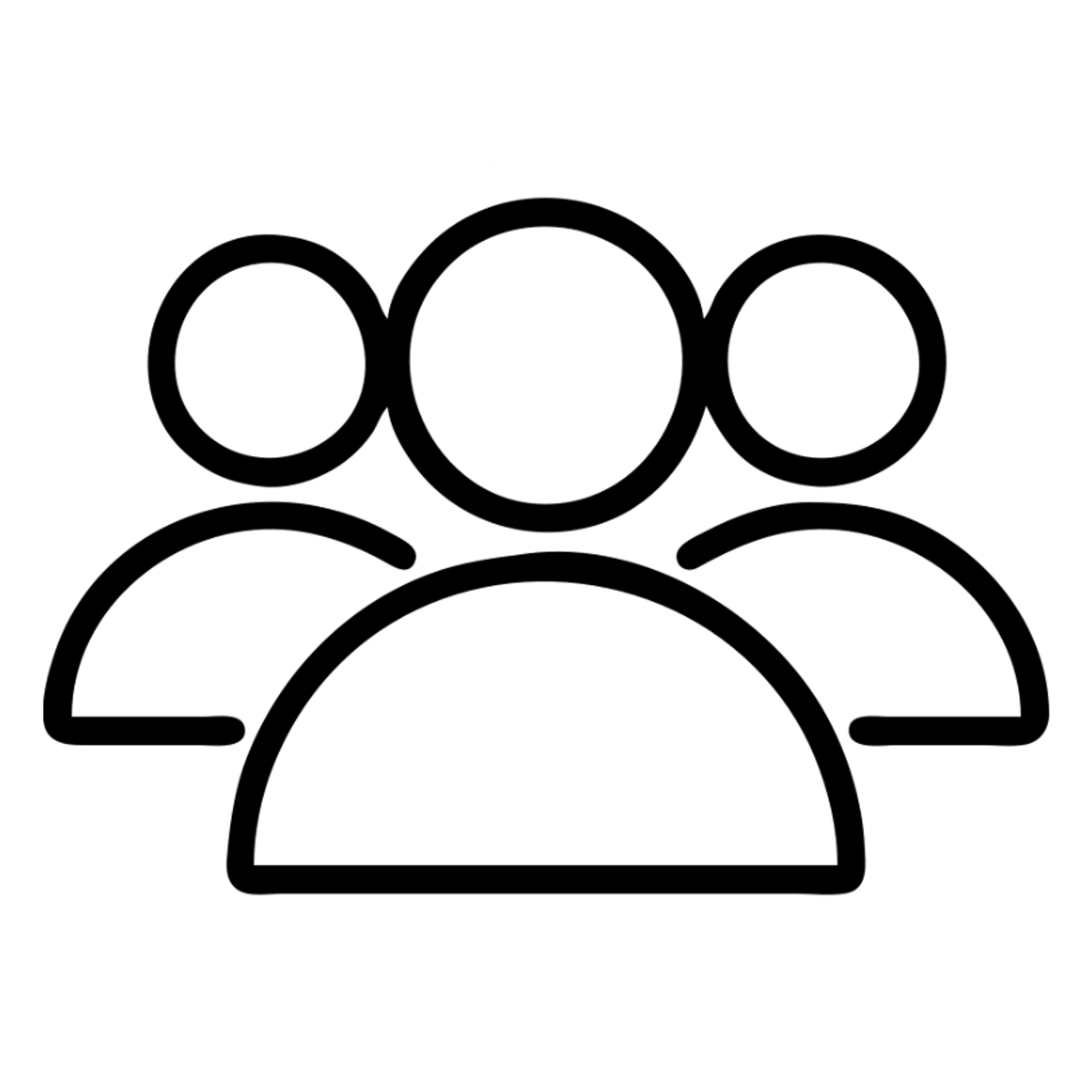 group of people, simple icon, minimal, monochrome, outline style sticker