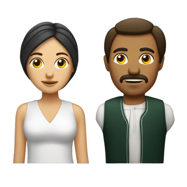 a white mexican woman with a dar mexican man sticker