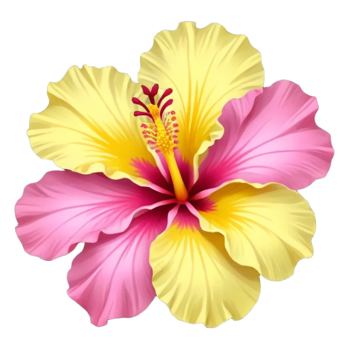 yellow and pink hibiscus flower sticker