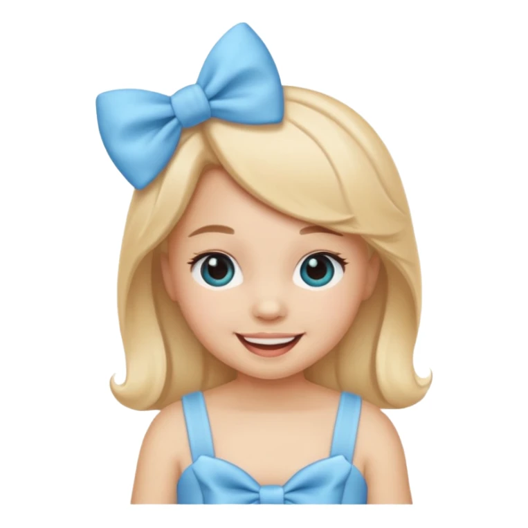 Mache einen coquette emoji ne babyblaue schleife sticker