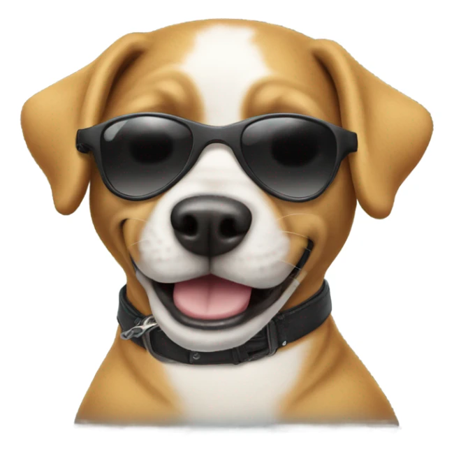 Dog wearing sunglasses on a motorbike sticker