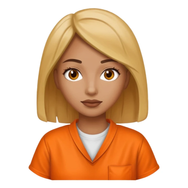 prisoner woman in orange clothing sticker