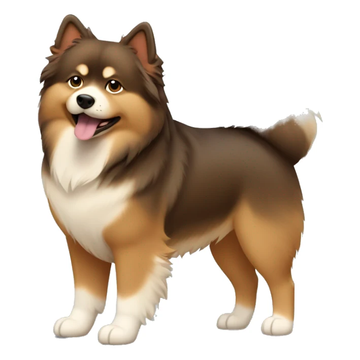 Finnish Lapphund Brown and light brown standing up sticker