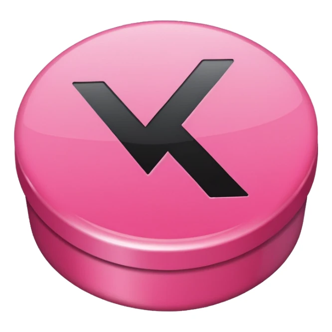 Design a Check Mark Box emoji (✅) that is pink and has a circular shape sticker
