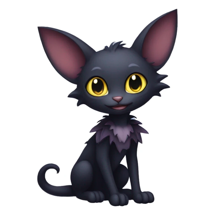 Gorgeous dark anthro bat cat Fakémon full body sticker