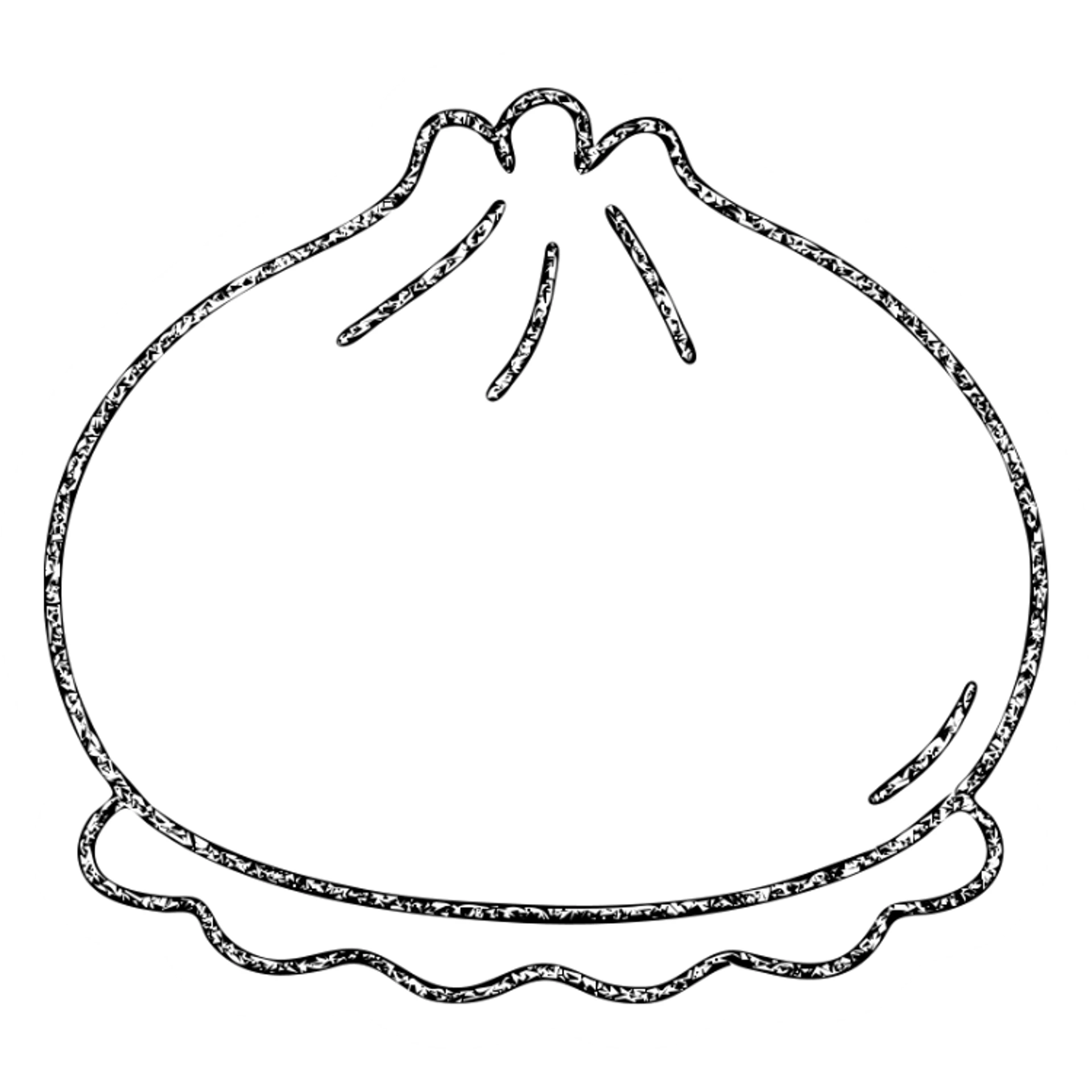 minimalist hand-drawn outline of a banh bao, no fill, slightly irregular lines sticker