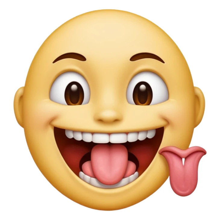 Smexy emoji with tongue licking teeth sticker