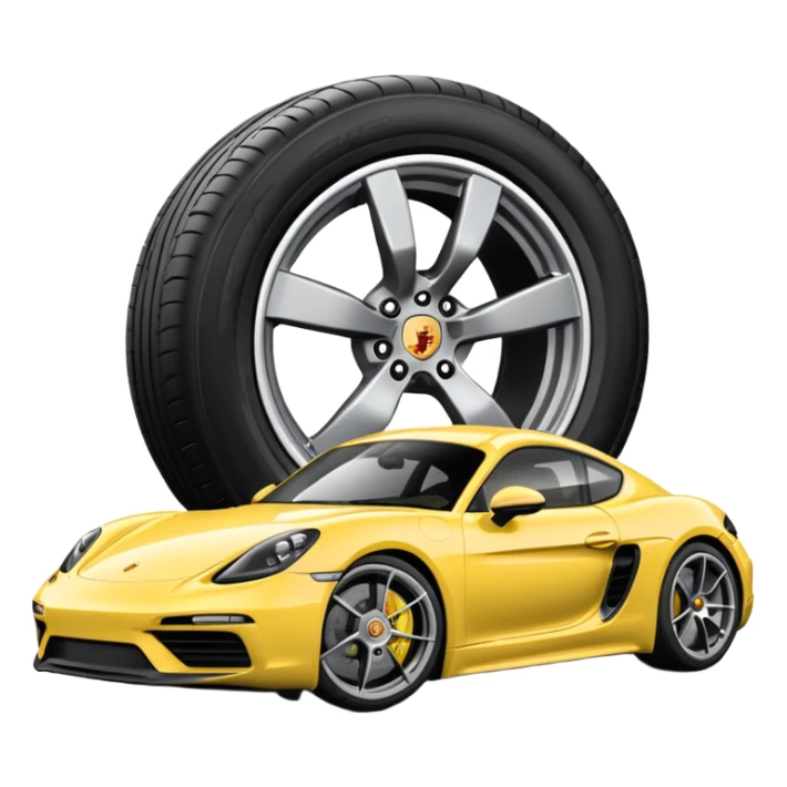 White Chalk colored exterior 2024 Porsche 718 Cayman GTS 4.0 with yellow ceramic brake calipers and dark silver anthracite rims sticker
