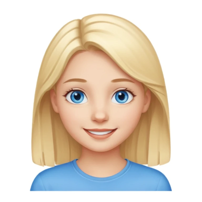 A girl with blue eyes, light hair to her chin sticker