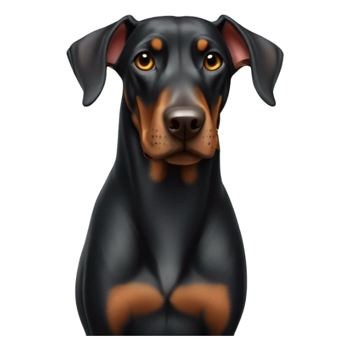 A Doberman with one ear standing up and the other not sticker