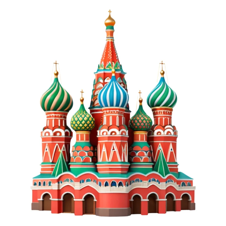 Moscow St. Basil's Cathedral in the form of a figurine sticker