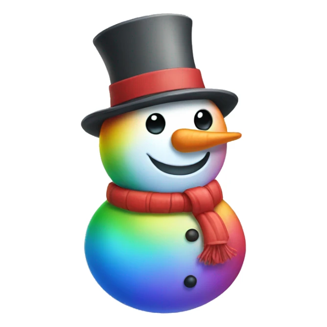 Rainbow snowman sticker