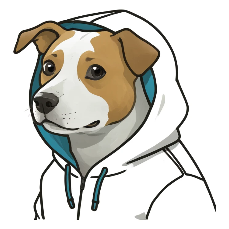 Dog wearing hoodie  sticker