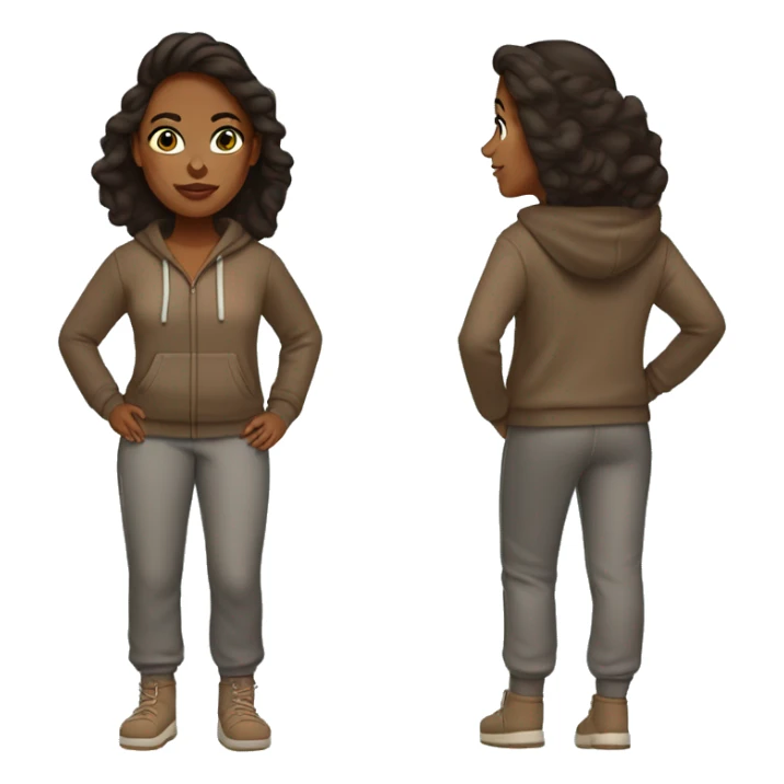 Brown woman wearing sweatpants, hoodie and Ugg slippers  sticker