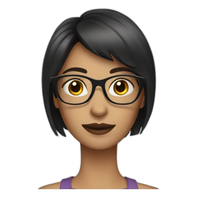 woman with short dark hair and glasses sticker