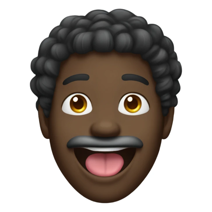 happy black guy with waves and tongue out  sticker