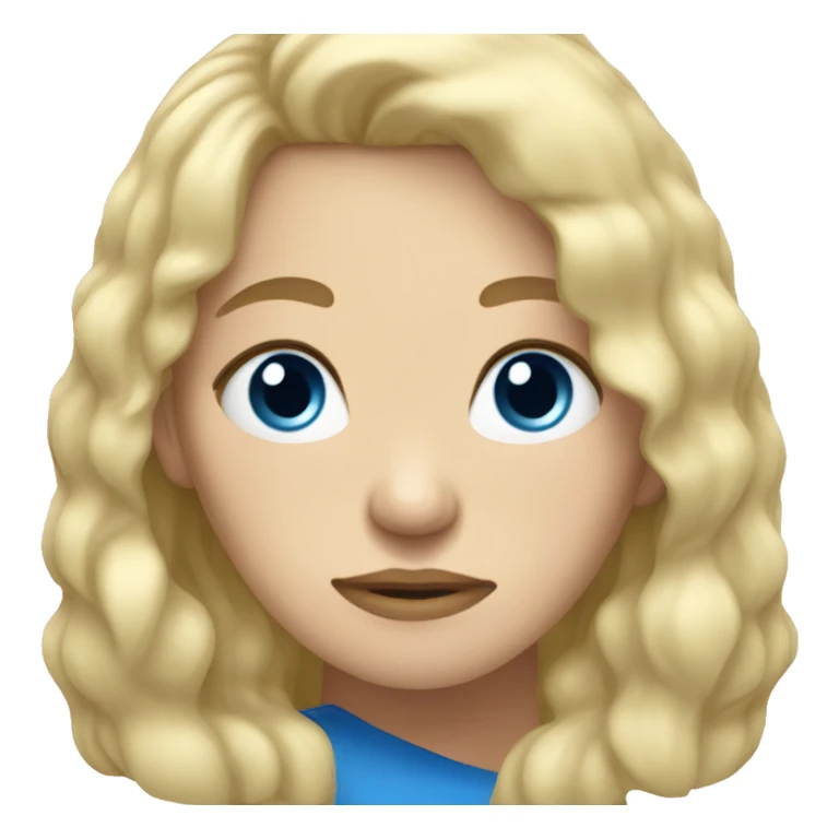 Tired women blond hair blue eyes sticker