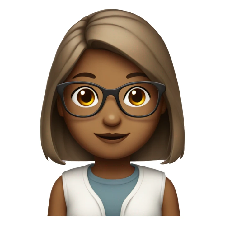 Girl brown bunny with glasses sticker