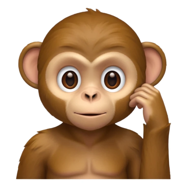 monkey listening hand on ear to help him hear better sticker