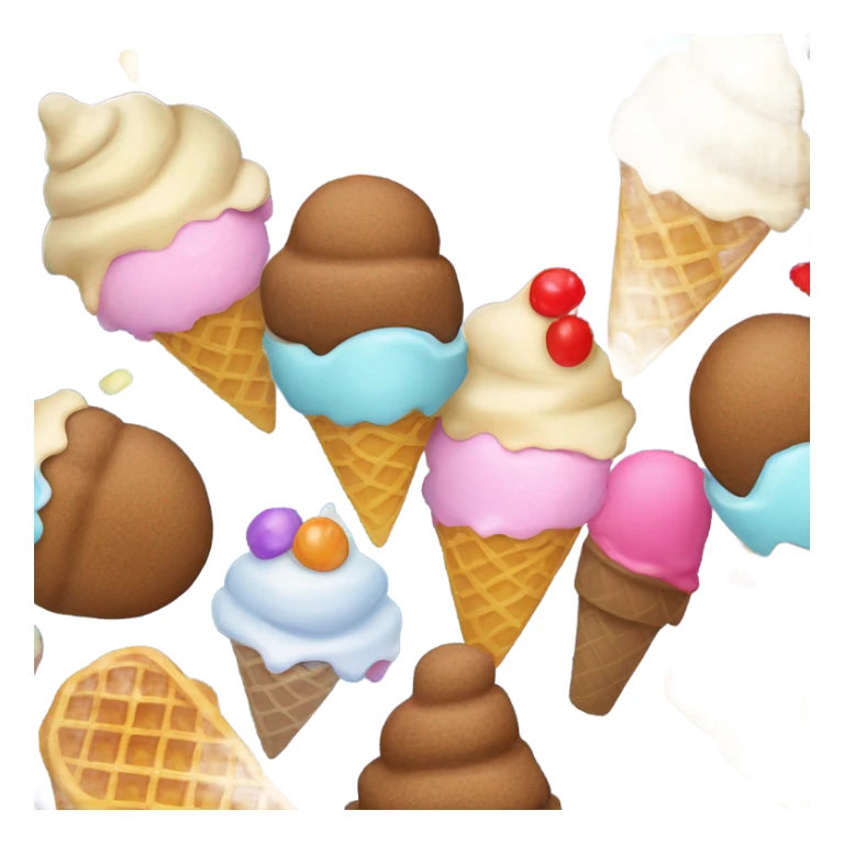 Ice cream in a bowl and cone sticker