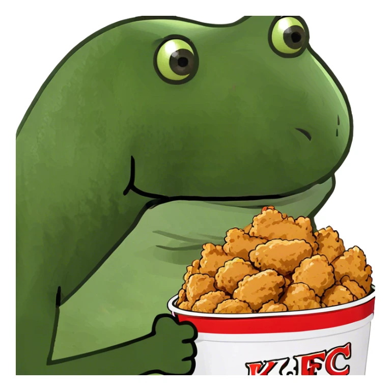 bufo raises a bucket of KFC chicken sticker