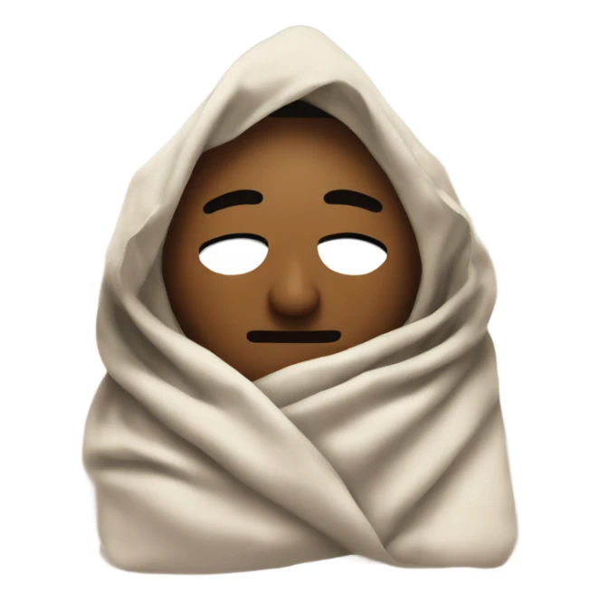 Man inside a blanket sipping coffee eyes closed sticker