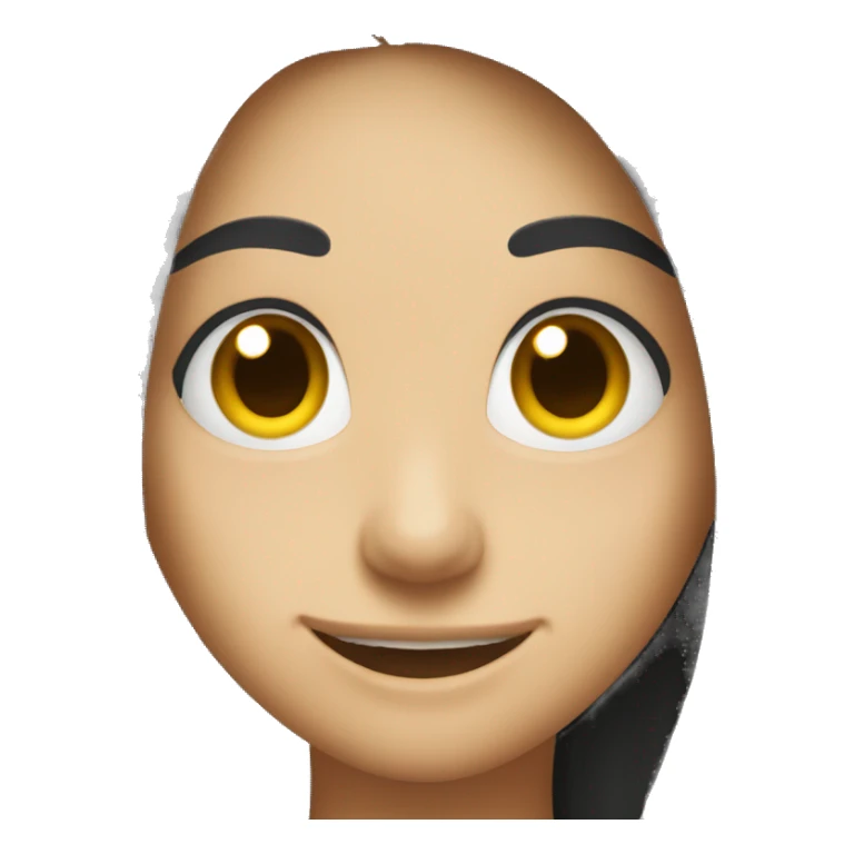 Smily face with long black hair sticker