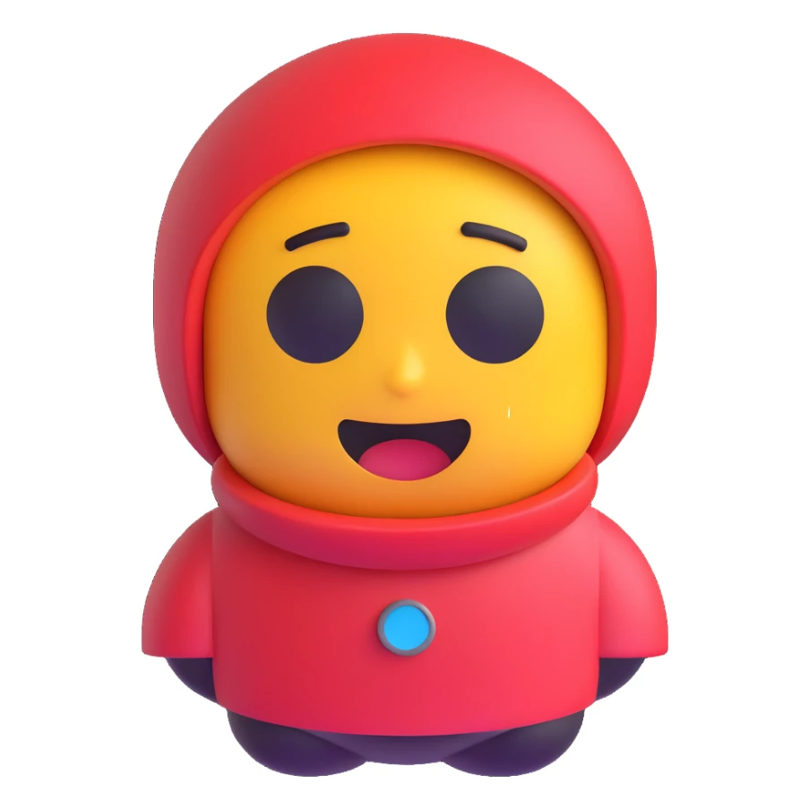 Among Us crewmate character, 3D emoji style, no text sticker