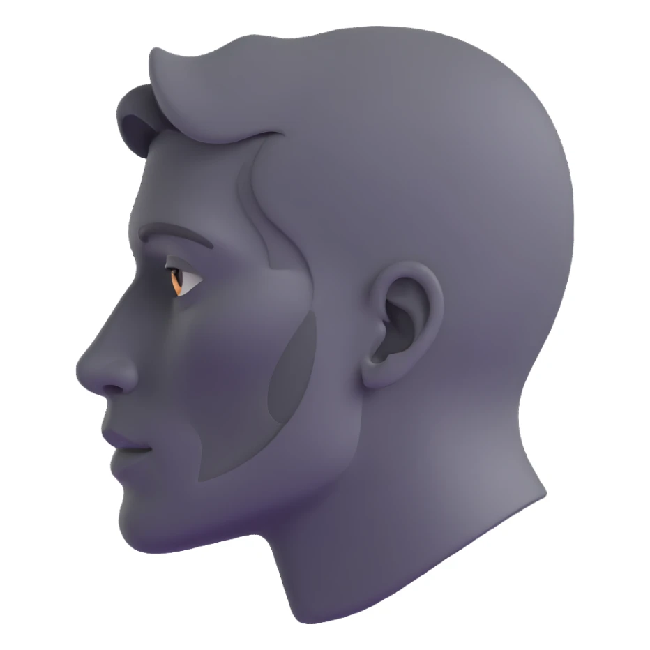 gray human profile side view of face sticker