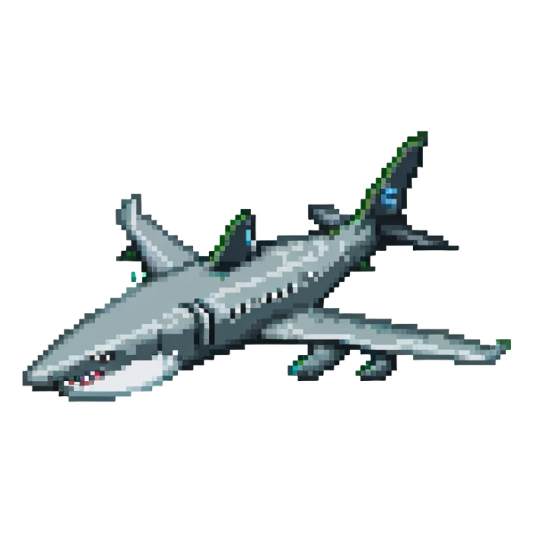 shark-airplane hybrid sticker