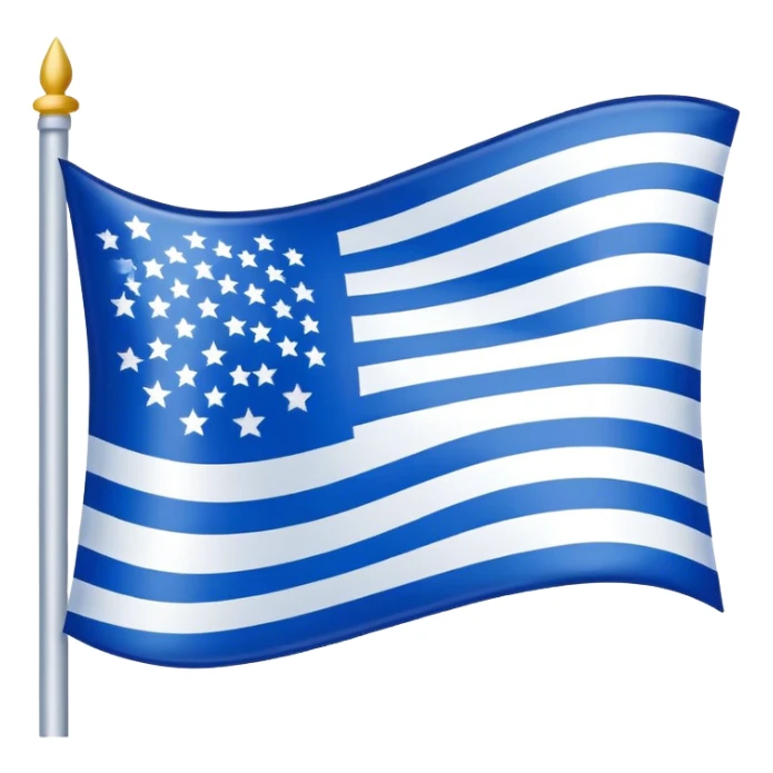 Flag - many white stars center, blue & white stripes around , NO RED Stripes, blue and white  flag modern sticker