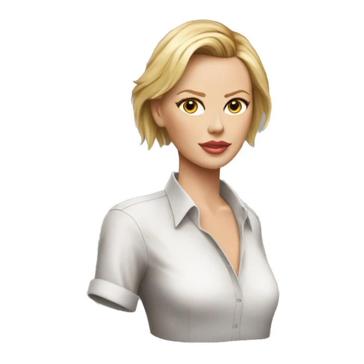 ultra realistic charlize theron wearing shirt sticker