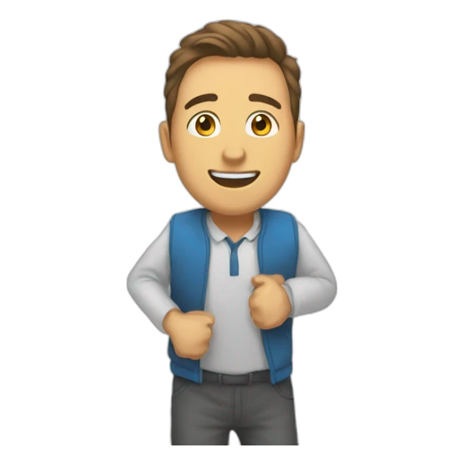 Un homme qui fait une descente de la salle  sticker