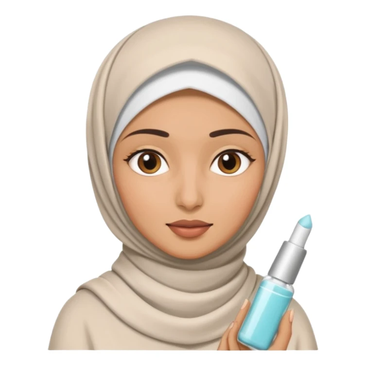 wanita berhijab lagi skincare sticker