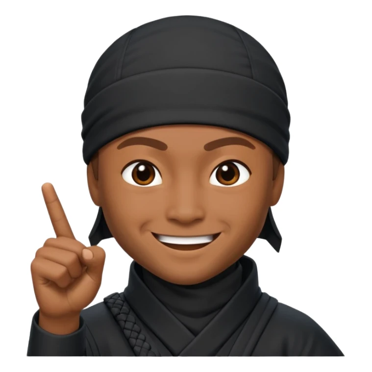 Crea un memoji con este emoji 🥷🏽 y este👈🏽 sticker