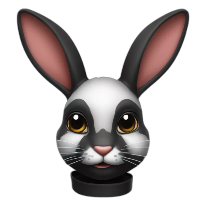 Lapine arlequin moitié du visage gauche noir sticker