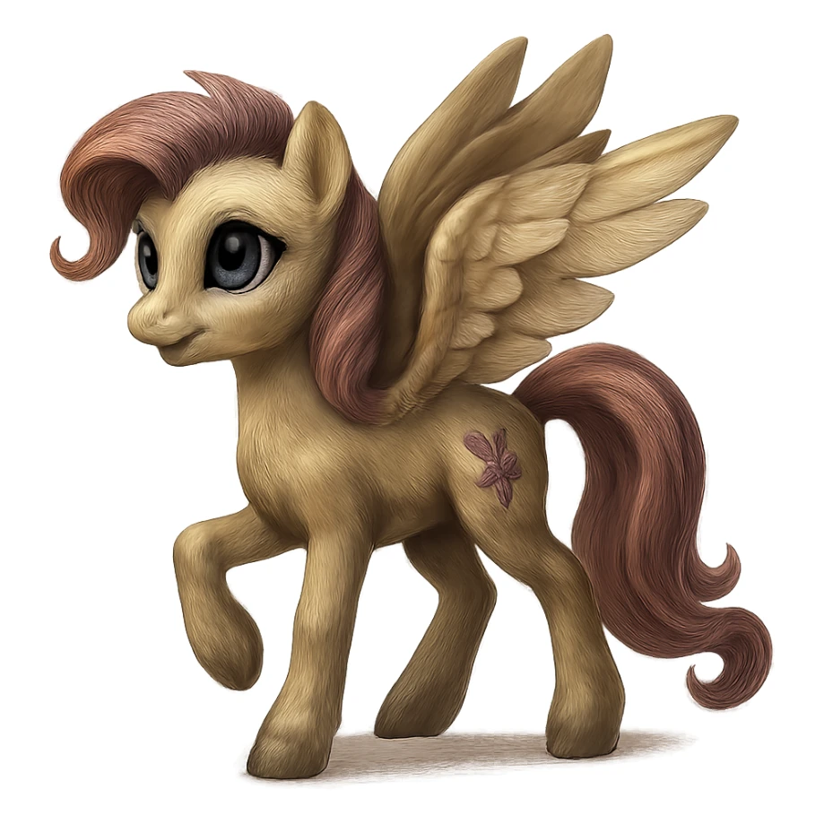 Remove the background and keep only Fluttershy in a realistic style, preserving transparency. sticker