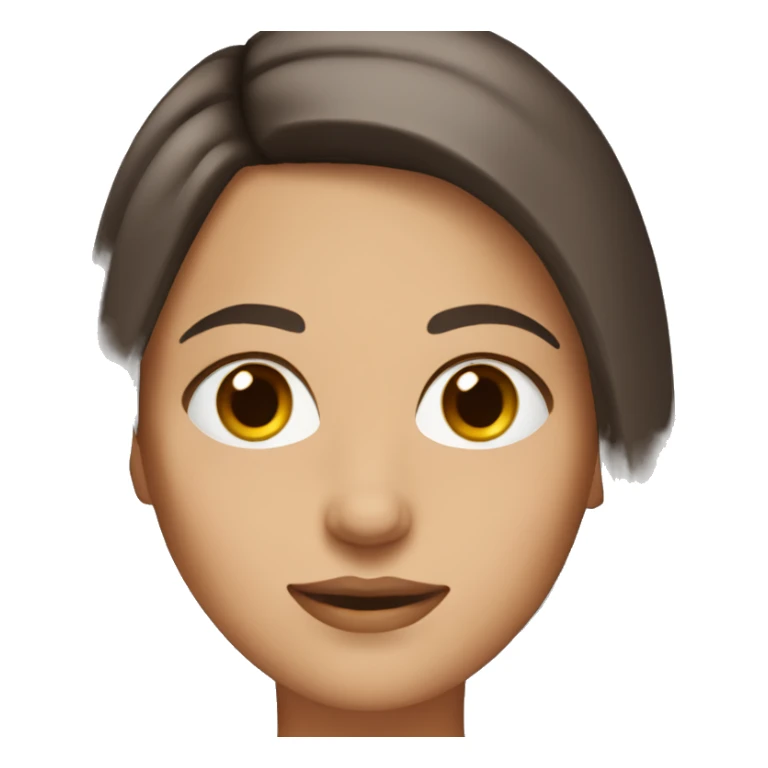 brunette woman with straight hair and brown eyes sticker