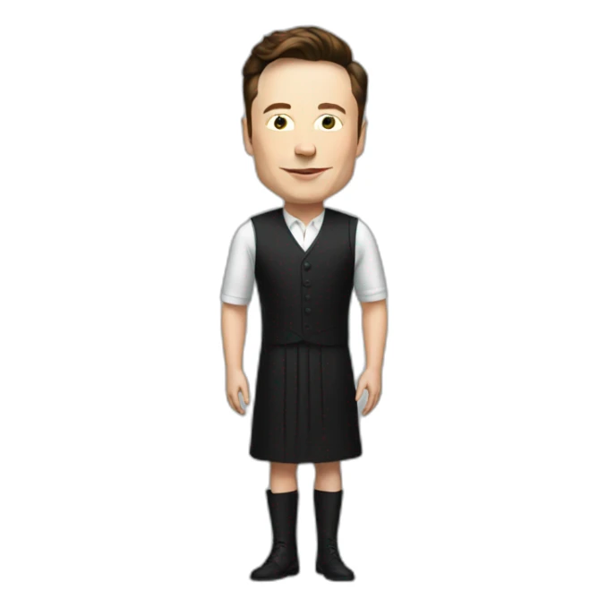 elon musk in dress sticker