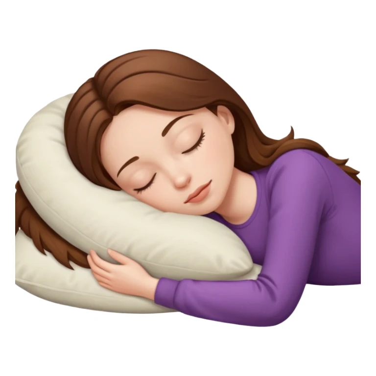 White girl with brown hair sleeping on comfy pillow  sticker