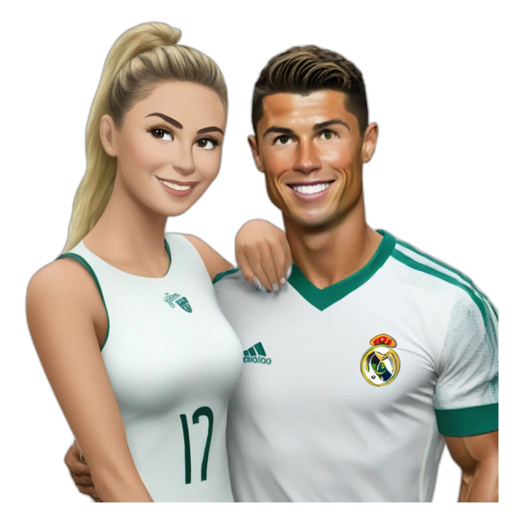 Cristiano Ronaldo  with Léna rhoades sticker