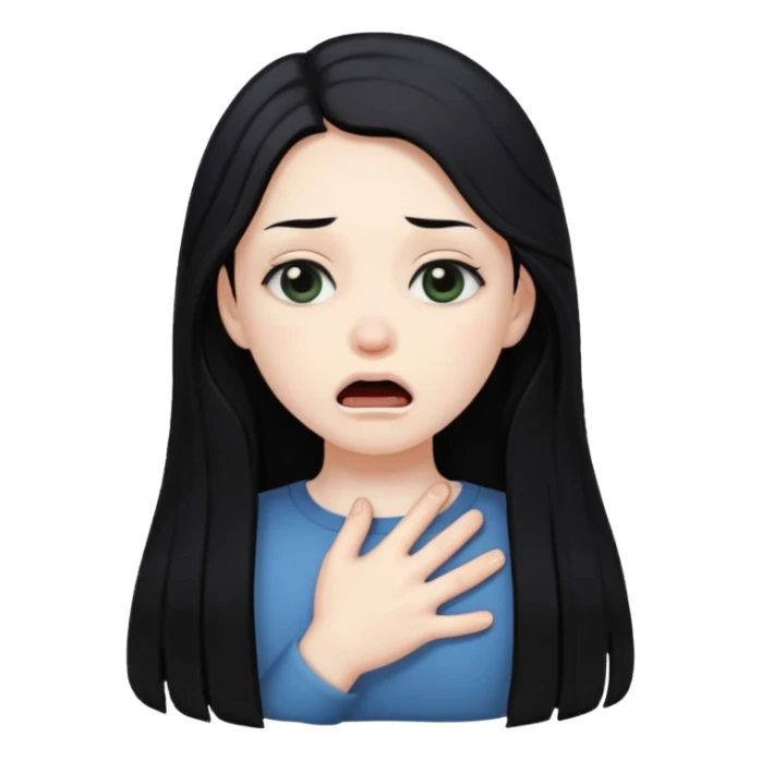 Girl pretending to choke herself  sticker